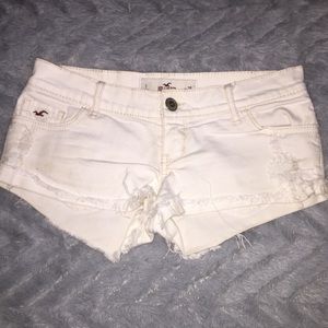 Hollister white ripped shorts !